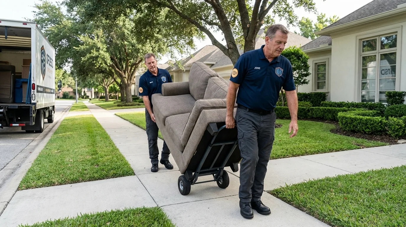 Local residential moving crew loading furniture in Saint Bonaventure, NY